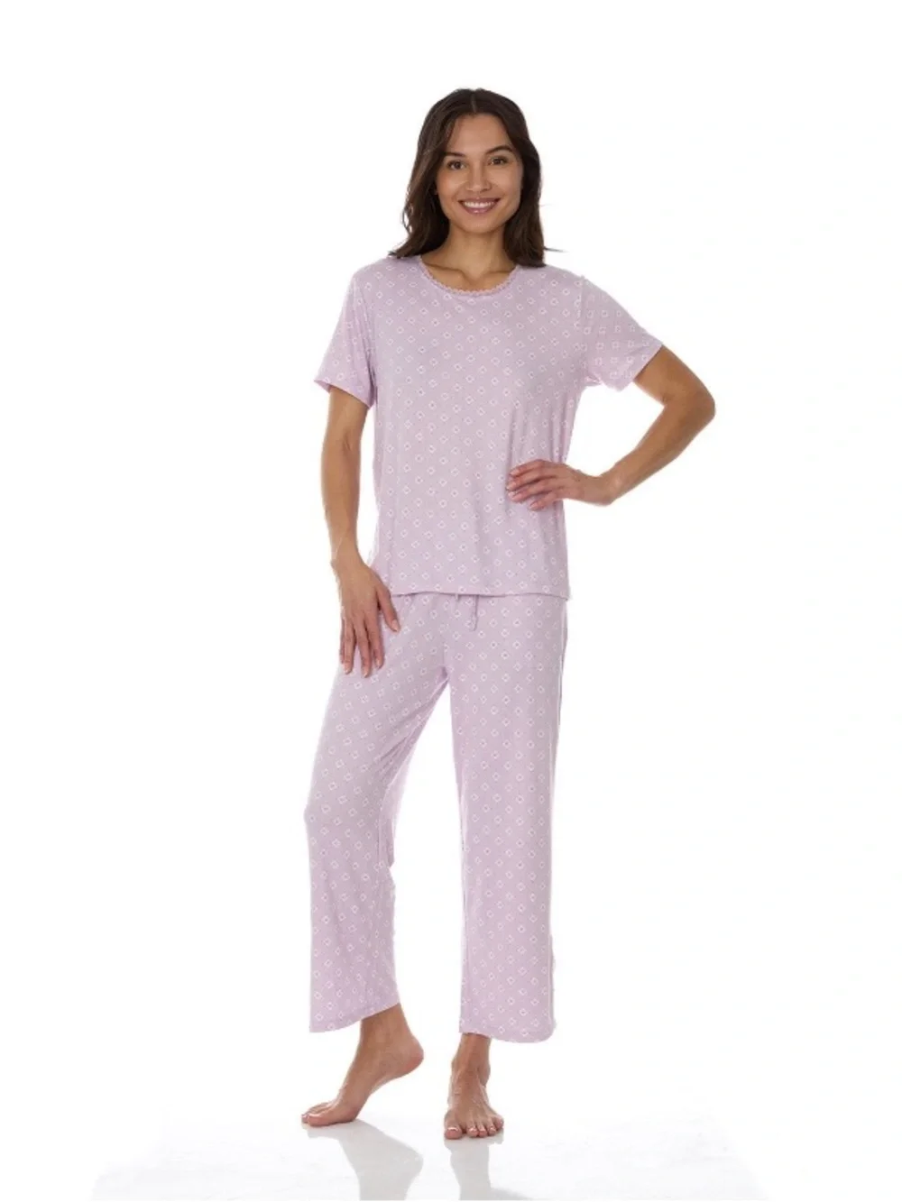Flora Nikrooz Lavender Two Piece Capri Pajama Set